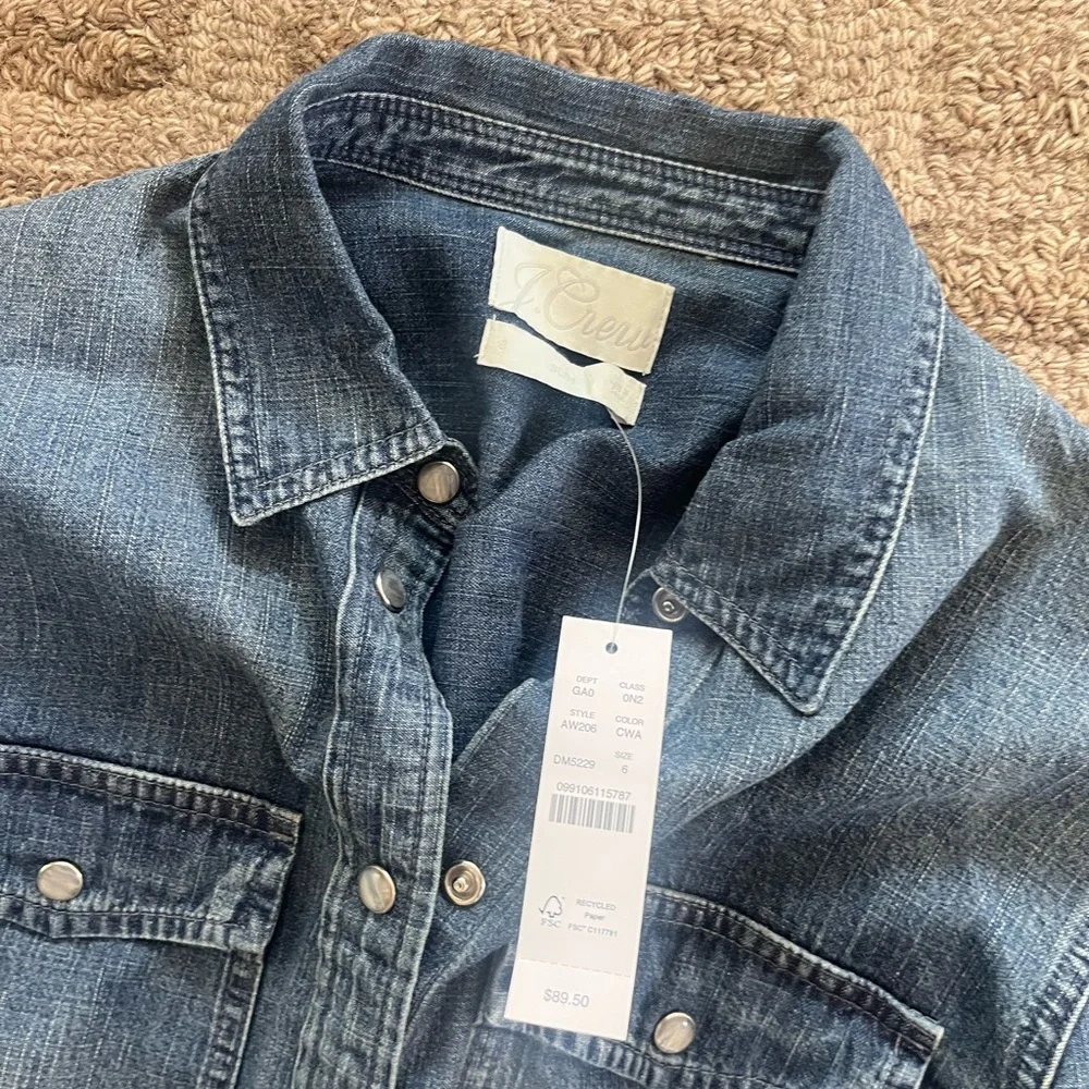J. Crew Classic Blue Denim Shirt - Picture 2 of 2